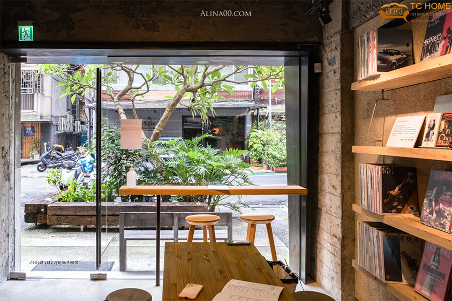 thiết kế quán cafe sách nhỏ