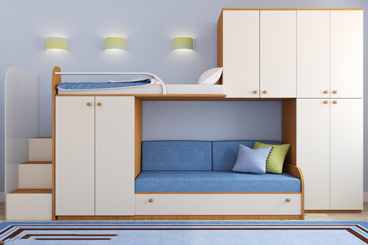 thiết kế phòng ngủ có giường tầng